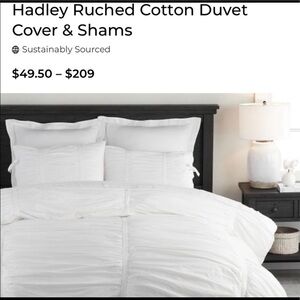 Pottery Barn Hadley Ruched Queen Duvet